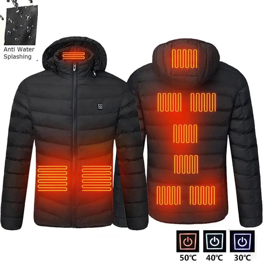 Veste Chauffante USB Homme – 23 Zones de Chaleur, Imperméable, Hiver Ultra-Thermique jusqu’au 6XL