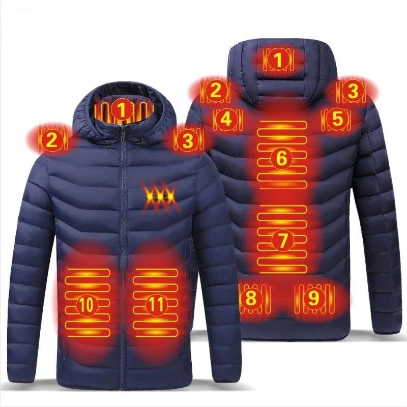 Veste Chauffante USB Homme – 23 Zones de Chaleur, Imperméable, Hiver Ultra-Thermique jusqu’au 6XL