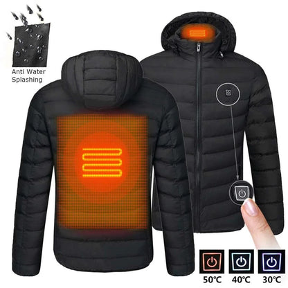 Veste Chauffante USB Homme – 23 Zones de Chaleur, Imperméable, Hiver Ultra-Thermique jusqu’au 6XL