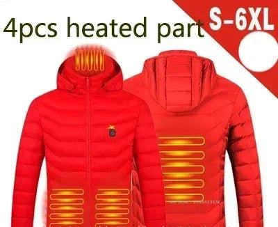 Veste Chauffante USB Homme – 23 Zones de Chaleur, Imperméable, Hiver Ultra-Thermique jusqu’au 6XL