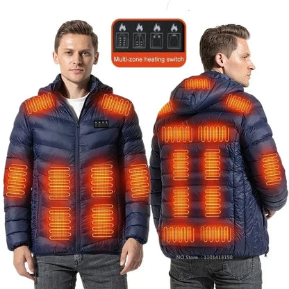Veste Chauffante USB Homme – 23 Zones de Chaleur, Imperméable, Hiver Ultra-Thermique jusqu’au 6XL