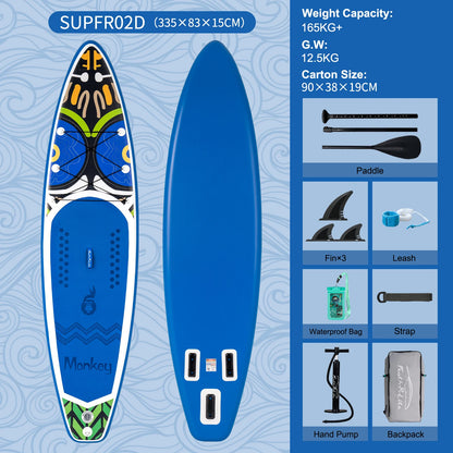 FunWater Stand Up Paddle Gonflable 320-385 cm – Planche SUP Antidérapante pour Surf et Sports Nautiques