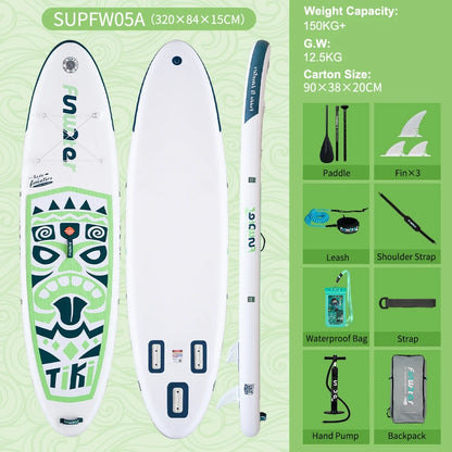 FunWater Stand Up Paddle Gonflable 320-385 cm – Planche SUP Antidérapante pour Surf et Sports Nautiques