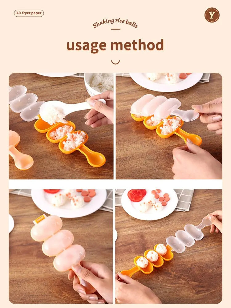 Moule à Riz Multi-Formes – Shaker Plastique Durable pour Boules de Riz et Bento Créatif