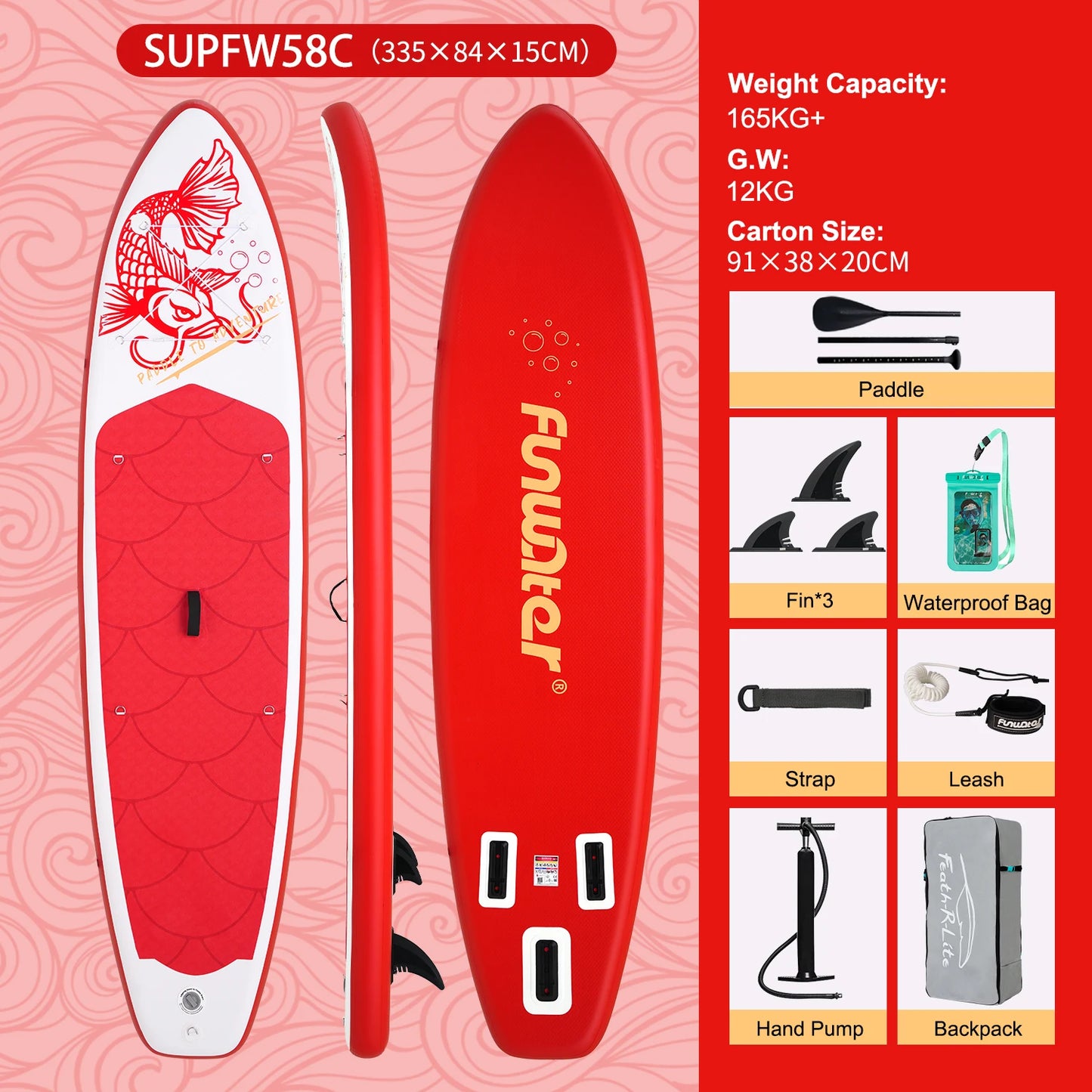 Stand Up Paddle Gonflable 11’ – Stable, Léger & Complet
