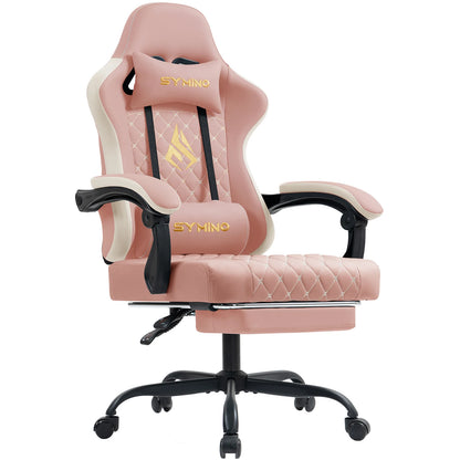Chaise Gaming Symino avec repose-pieds et accoudoirs réglables