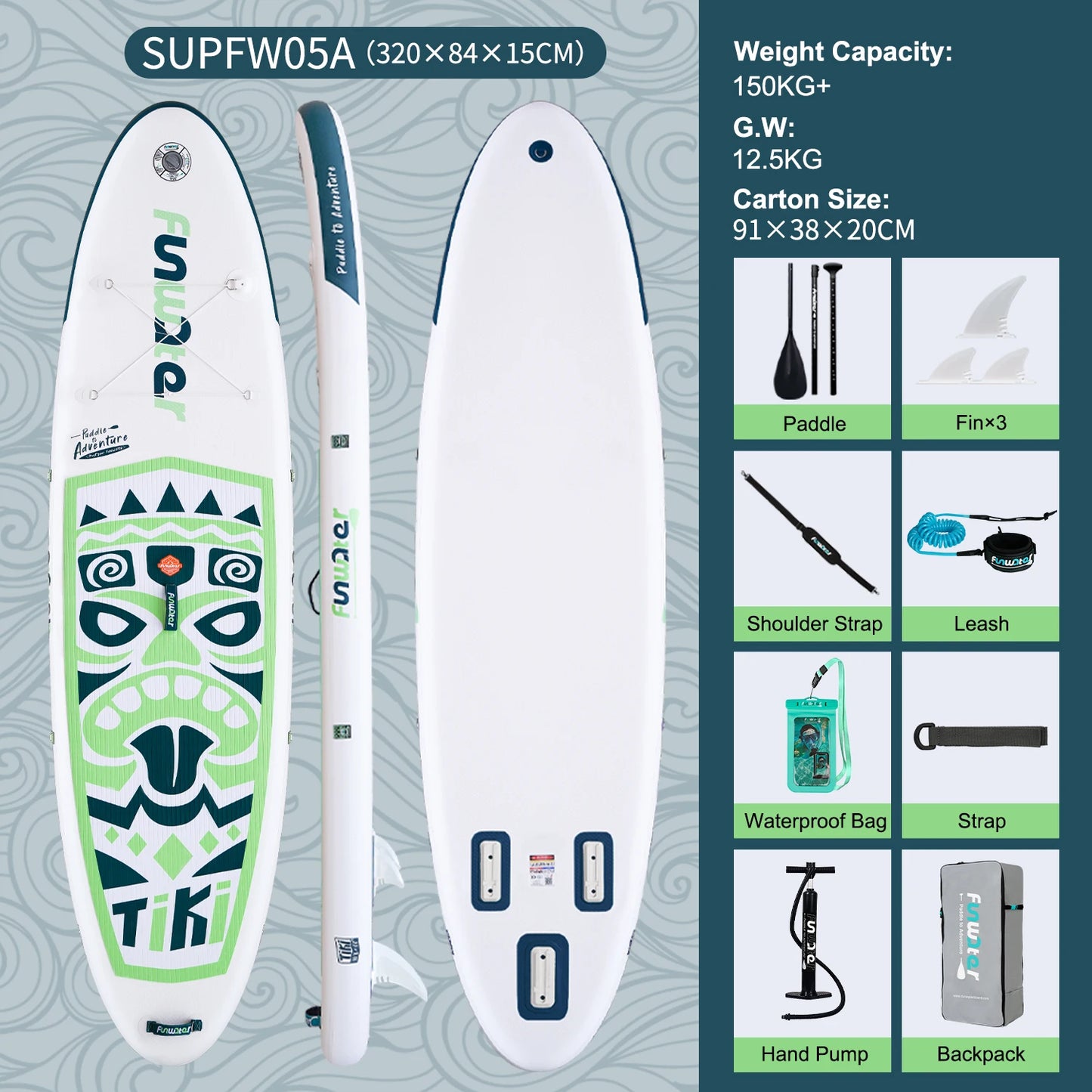 Stand Up Paddle Gonflable 11’ – Stable, Léger & Complet
