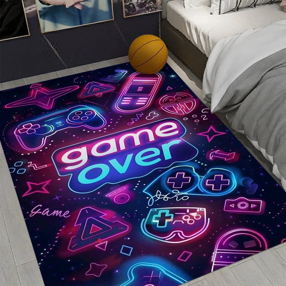Tapis de Jeu Gamer pour Chambre de Garçon – Antidérapant & Lavable en Machine