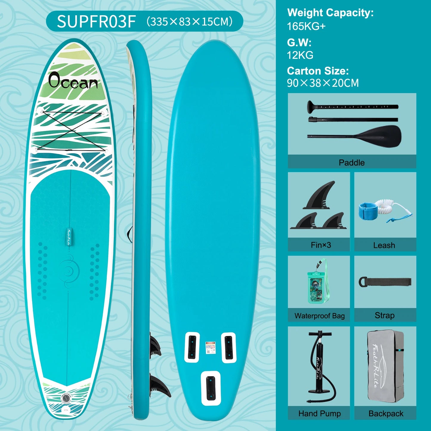 Stand Up Paddle Gonflable 11’ – Stable, Léger & Complet