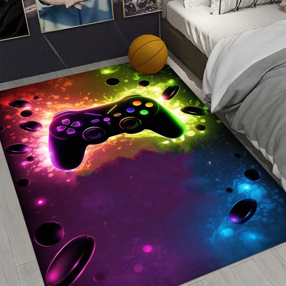Tapis de Jeu Gamer pour Chambre de Garçon – Antidérapant & Lavable en Machine