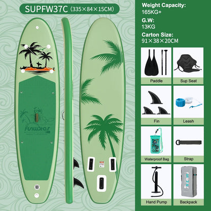 FunWater Stand Up Paddle Gonflable 320-385 cm – Planche SUP Antidérapante pour Surf et Sports Nautiques