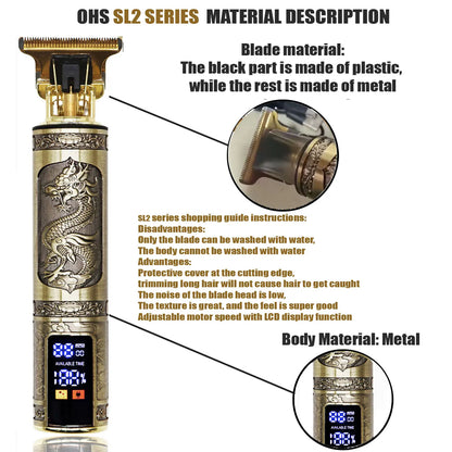 Tondeuse pour barbe et cheveux : OHS T9 en alliage de titane