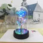 Rose Éternelle sous Cloche en Verre avec LED – Bouquet de 3 Roses Artificielles, Cadeau Romantique