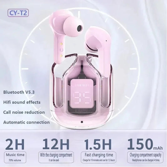 Écouteurs Bluetooth T2 LED HiFi Sans Fil