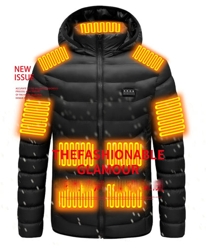 Veste Chauffante USB Homme – 23 Zones de Chaleur, Imperméable, Hiver Ultra-Thermique jusqu’au 6XL