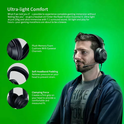 Razer Kraken X Essential – casque de jeu filaire 7.1 Surround