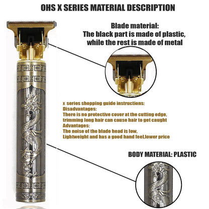 Tondeuse pour barbe et cheveux : OHS T9 en alliage de titane