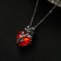 Collier Cœur Anatomique Rouge Gothique – Pendentif Argenté Y2K pour Femme