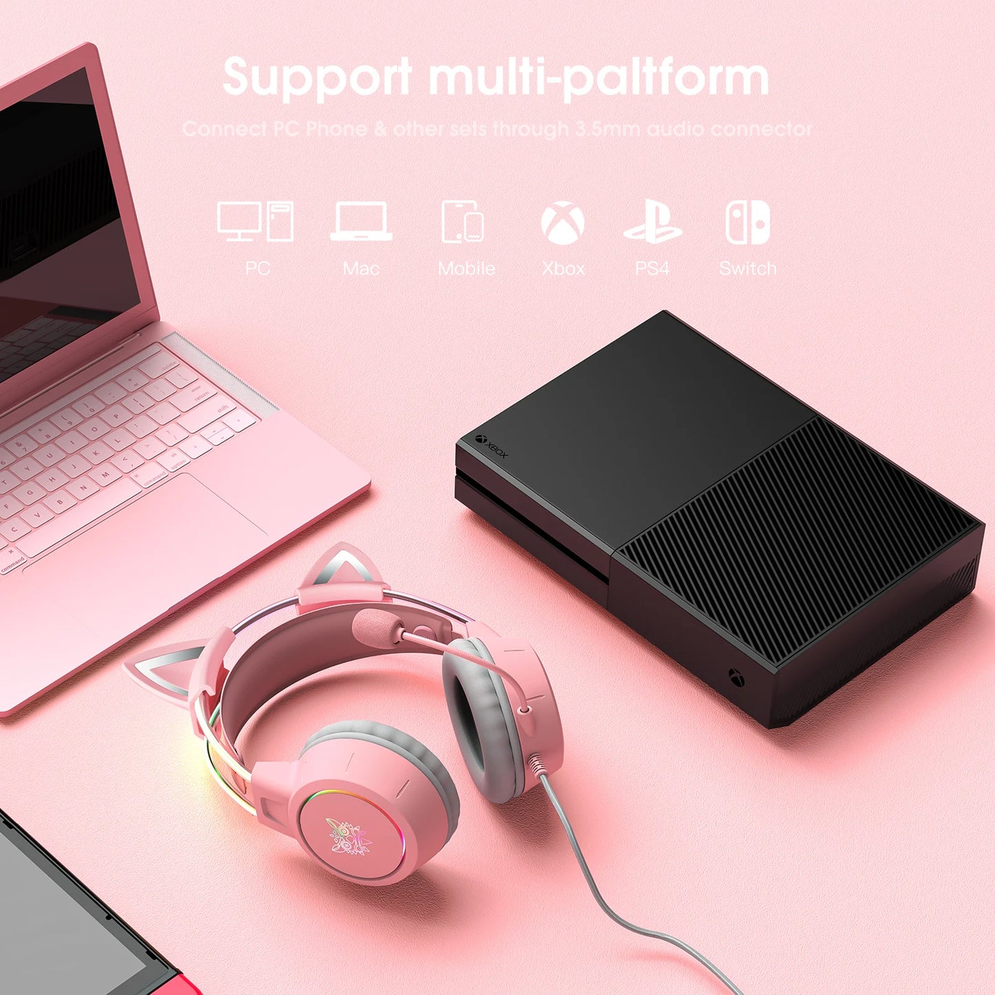 ONIKUMA X15 Pro : casque filaire mignon chat