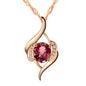 Collier de Luxe “Je t’aime pour Toujours” – Pendentif Zircon Rouge | Cadeau Romantique pour Femme