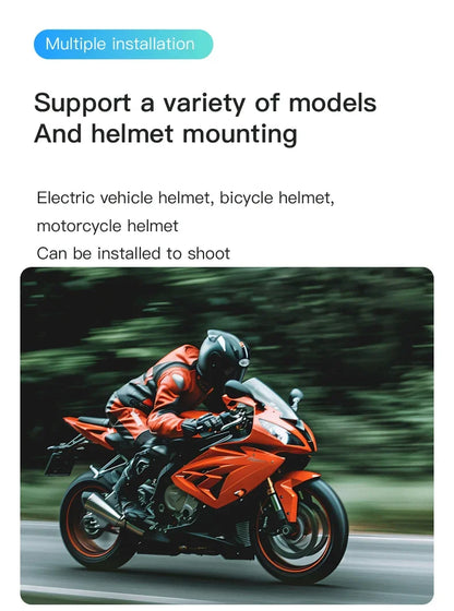 Caméra Sport 4K Ultra HD — Mini Action Cam pour Casque Moto & Vélo