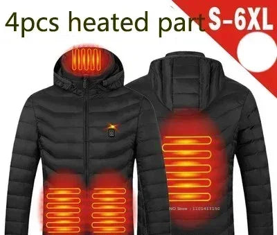 Veste Chauffante USB Homme – 23 Zones de Chaleur, Imperméable, Hiver Ultra-Thermique jusqu’au 6XL