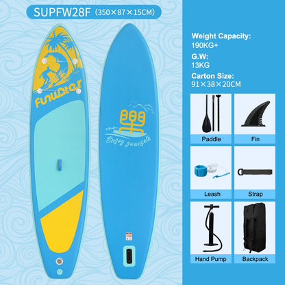 FunWater Stand Up Paddle Gonflable 320-385 cm – Planche SUP Antidérapante pour Surf et Sports Nautiques