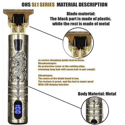 Tondeuse pour barbe et cheveux : OHS T9 en alliage de titane