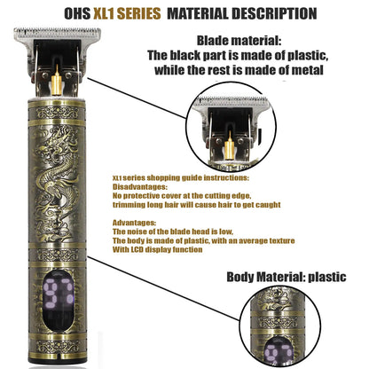 Tondeuse pour barbe et cheveux : OHS T9 en alliage de titane