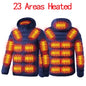 Veste Chauffante USB Homme – 23 Zones de Chaleur, Imperméable, Hiver Ultra-Thermique jusqu’au 6XL