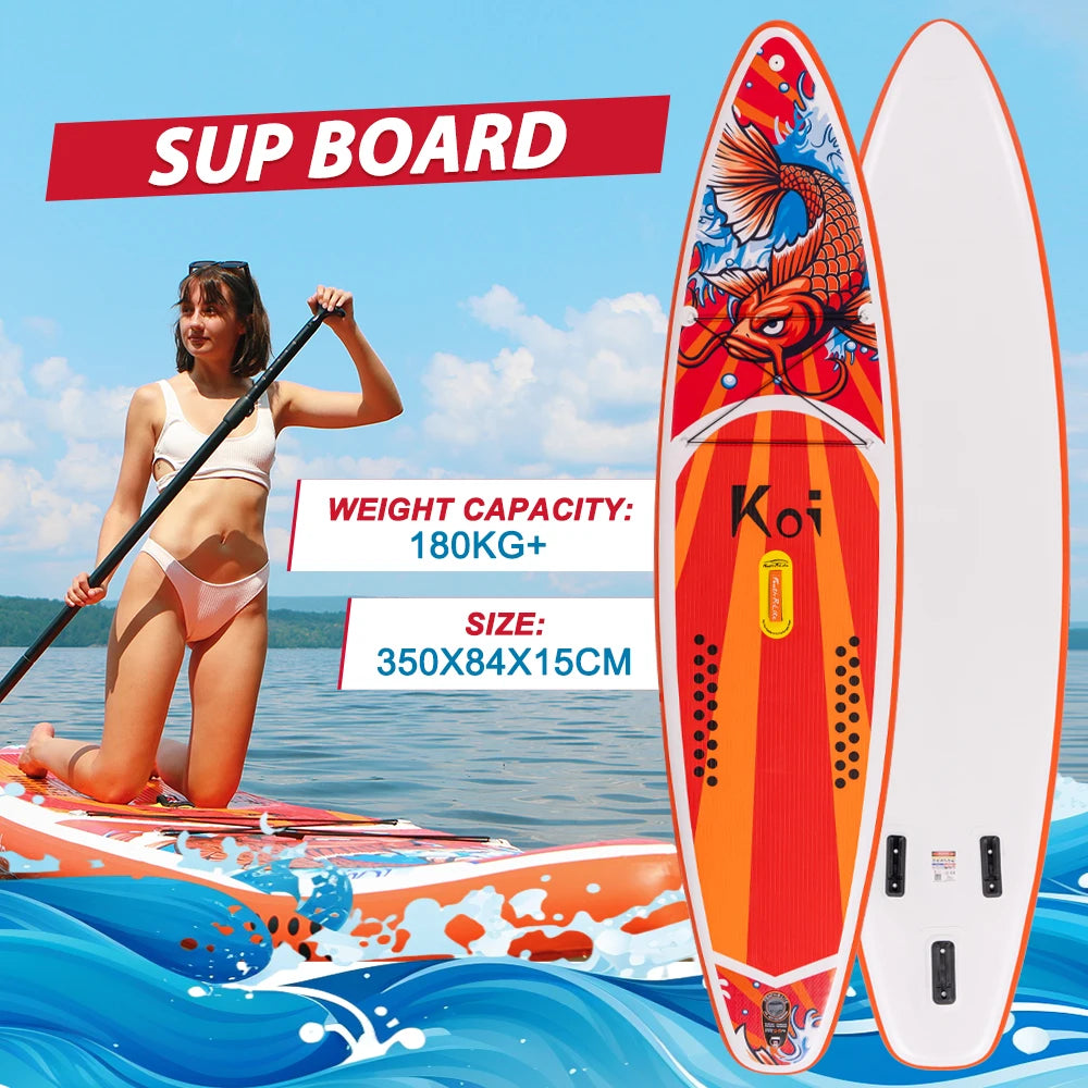 FunWater Stand Up Paddle Gonflable 320-385 cm – Planche SUP Antidérapante pour Surf et Sports Nautiques